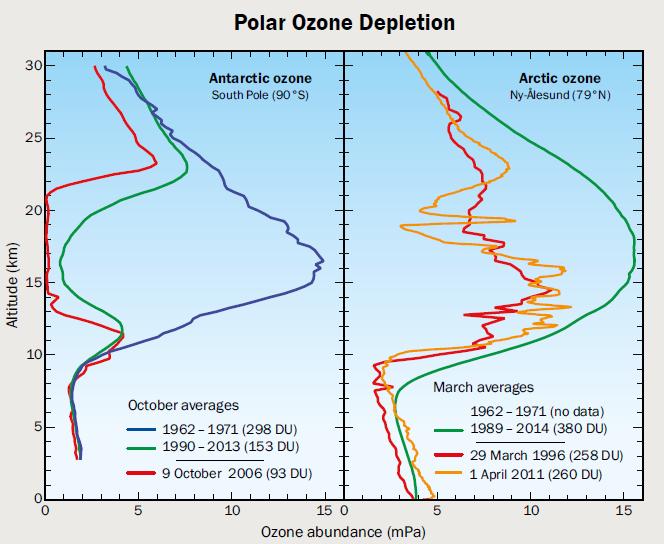 Ozone depletion can take place in Arctic stratosphere in spring