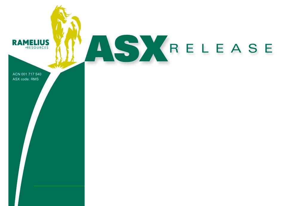 June 0 For Immediate Release Further High Grade Gold at Milky Way Mt Magnet, WA Ramelius Resources Limited (ASX:RMS) is pleased to announce more high grade gold mineralisation at Milky Way, including
