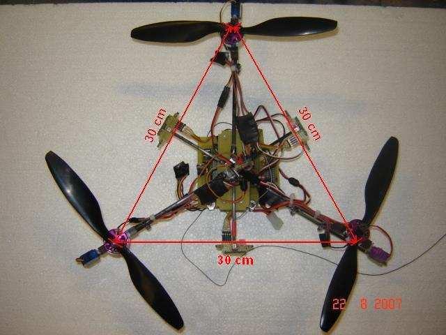 IMU GYRO Z GYRO X GYRO Y ACC X ACC Y ADC PIC RC Receiver SERIAL PING PWM D-Fusion PWM Capture Fig. 6. Dimensions of the Delta UAV. Control Rabbit Σ PWM B.