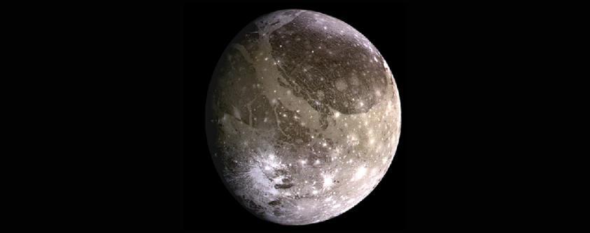 FIGURE 7.12 Ganymede. This view of Jupiter s moon Ganymede was taken in June 1996 by the Galileo spacecraft.