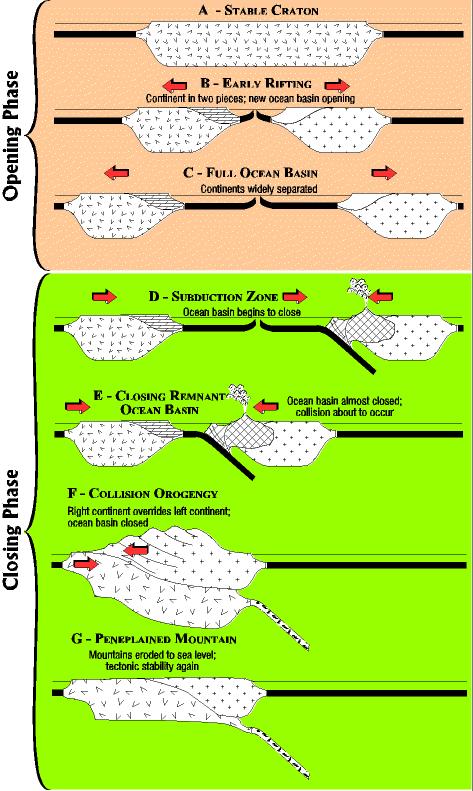 Tectonic cycle The Plate Tectonic Model The Tectonic Cycle: Past, Present, Future Movements/ interactions by which rocks are cycled from the mantle to the crust and back Includes earthquakes,