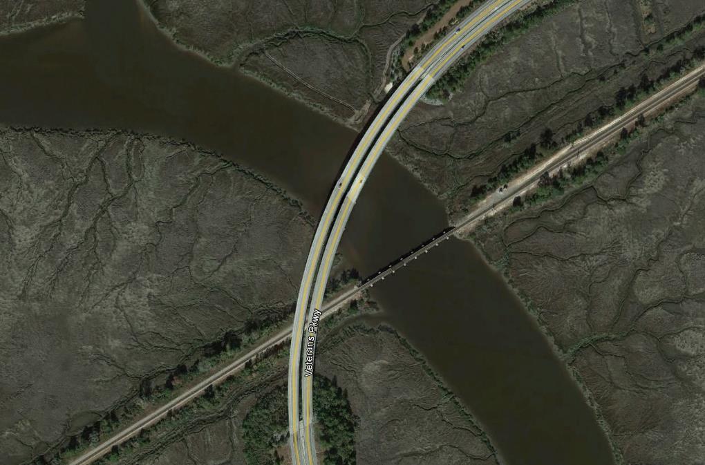 N B1 End Bridges C2 Left Bridge Right Bridge B2 LEGEND CPT Soundings Image Courtesy of Google Earth C1 Begin Bridges SPT Borings NOTES: ALL EXPLORATION LOCATIONS WERE LOCATED IN THE FIELD USING A GPS