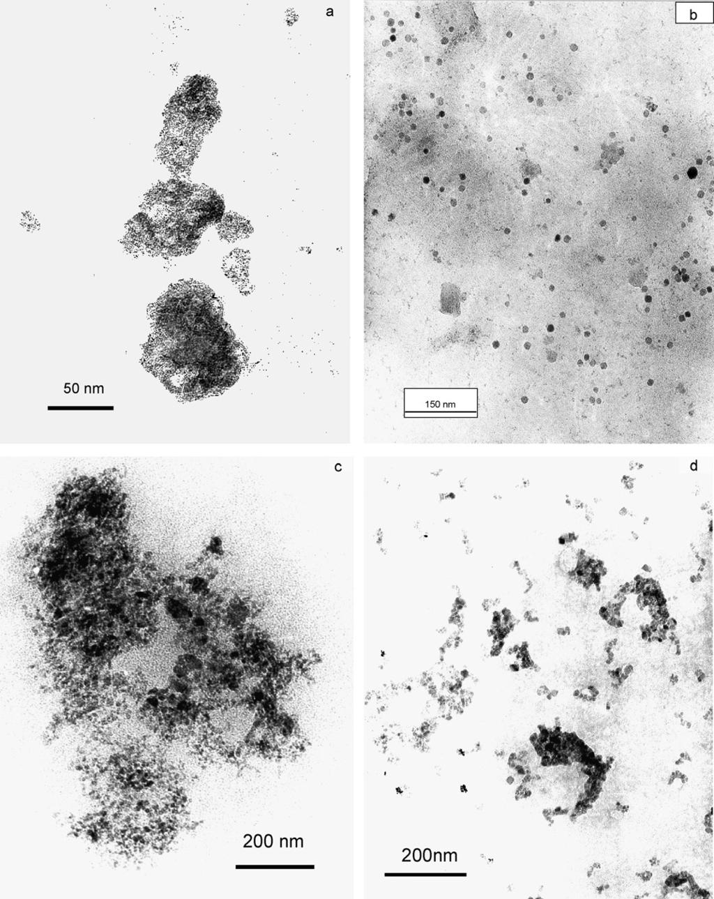 294 L. Jiang et al. / Materials Chemistry and Physics 101 (2007) 291 296 Fig. 4. TEM micrographs of as-prepared Fe 3 O 4 composite samples: (a) A4, (b) A8, (c) A2, and (d) A3 (see: Table 2).