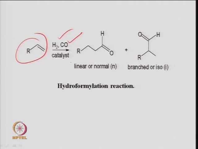 (Refer Slide Time: 22:07) So, this is the kind of reaction where any olefin reacts in the presence of