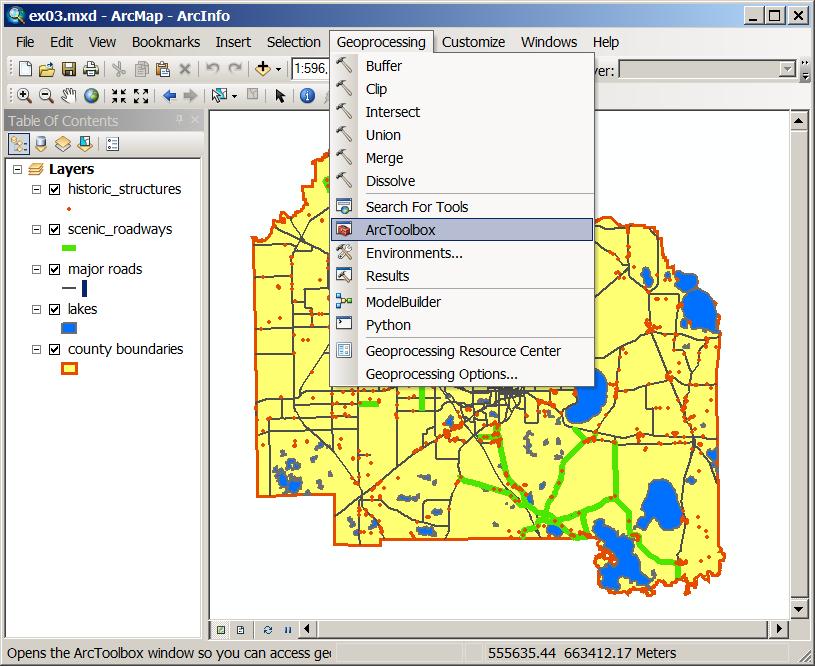 ArcToolbox Geoprocessing Data management Analysis Conversion Two