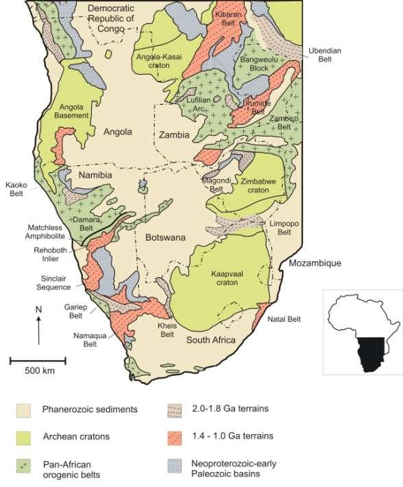 Figure 5-19. Geologic map of southern Africa.