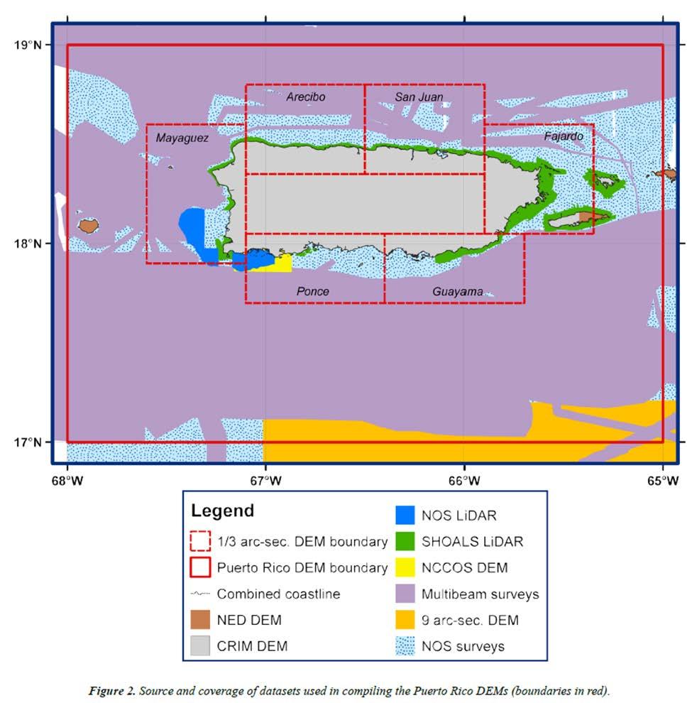 4 Figure 5 - Bathymetric coverage used in the preparation of the DEMs used for the modeling (NOAA Technical Memorandum NESDIS NGDC- 13; DIGITAL ELEVATION MODELS OF PUERTO RICO: PROCEDURES, DATA