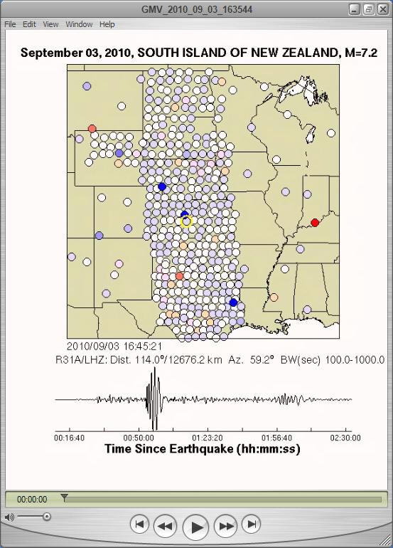 USArray Wave Visualization This animation illustrates how seismic waves from large earthquakes sweep across this array by depicting the recorded wave amplitudes at each seismometer location using