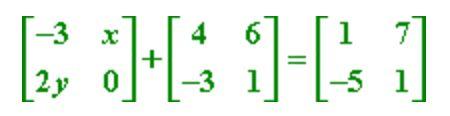Matrix Addition - Impossible to add matrices of different dimensions - Matrices are added