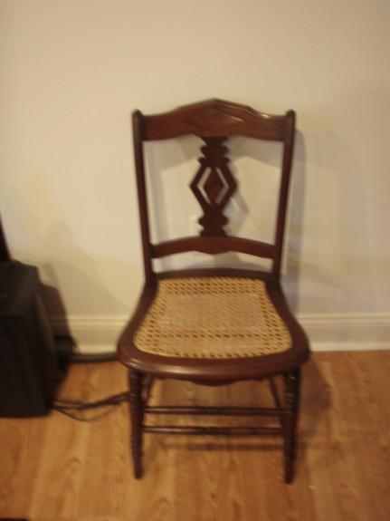 Donated by Dee Ponte. Pair of Eastlake Victorian Parlor chairs.