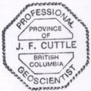 P a g e 4 AUTHORS CERTIFICATE I, Jim Cuttle, of the Municipality of Whistler, British Columbia, Canada, do certify that; I work as a consulting geologist with a home office at 86 Cloudburst Road,