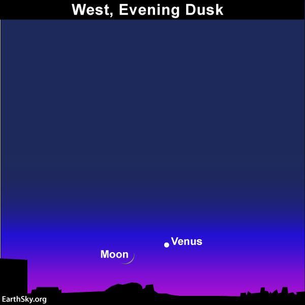 Venus now shining brightly in the evening sky is increasing in altitude from 18 to 24 during the month of April for those in mid-northern latitudes.