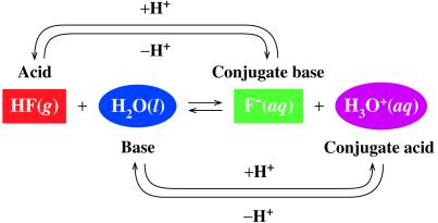 CONJUGATE ACID-BASE PAIRS EXAMPLE 1 In the reaction of HF and H 2 O, one conjugate acid-base pair is