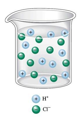 H 2 O HCl H + (aq) + Cl - (aq) H 2 O HNO 3 H + (aq) + NO 3- (aq) H 2 O H 2 SO 4 H + (aq) + HSO 4- (aq) Strong bases - react