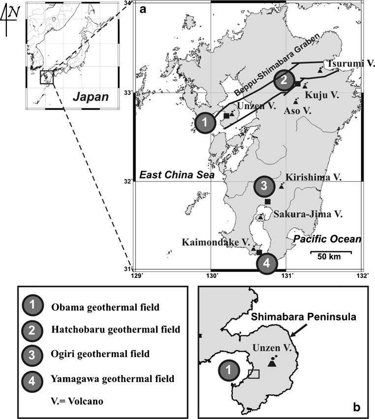 710 Comput Geosci (2011) 15:709 719 Fig. 1 a Location of the Obama Geothermal Field, Kyushu Island, Japan.