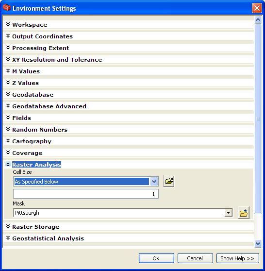 Set raster environment ArcMap automatically uses the environment