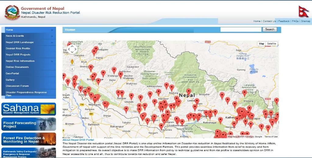 Nepal DRR Portal 35 Disaster System in Nepal MoHA Website Nepal Geo-Portal : Nepal DRR Portal Sahana