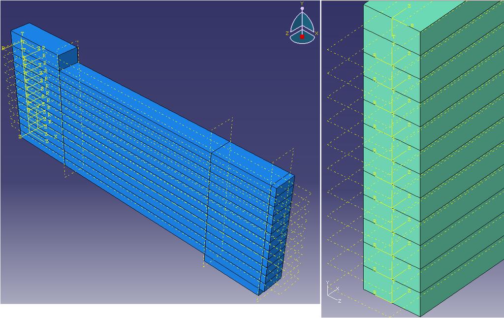 4. Evaluation of shear stresses and elastic and shear moduli Figure 3. Model for Abaqus calculations. Material properties used in the elastic strain analysis are shown in Table.
