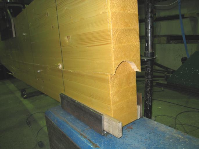 Typical bending failure starts from the tensioned lower edge of the beam.