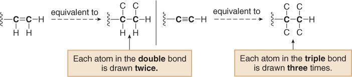 that is part of a multiple bond, treat a multiply bonded atom as an equivalent number of singly bonded atoms.