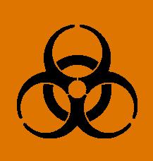 Universal Biohazard Symbol The universal biohazard symbol is affixed to door signs and equipment used to handle or store biohazardous materials.