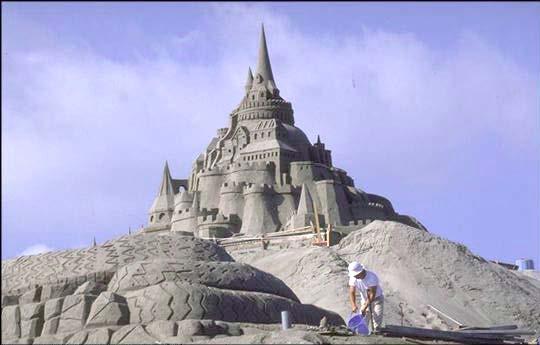 Sandcastles collapse when sand dries (pores contain only