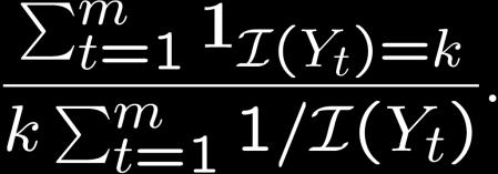 obtain an unbiased estimator of P(I=k) after