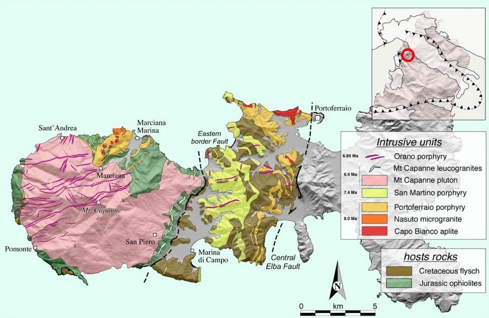 granodiorite pluton (Elba Island,