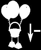 basket has balloons and weights tied to it: The balloons pull up (positive) And the weights