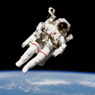 In space, it is not easy to move around. A special pack helps an astronaut move in space.