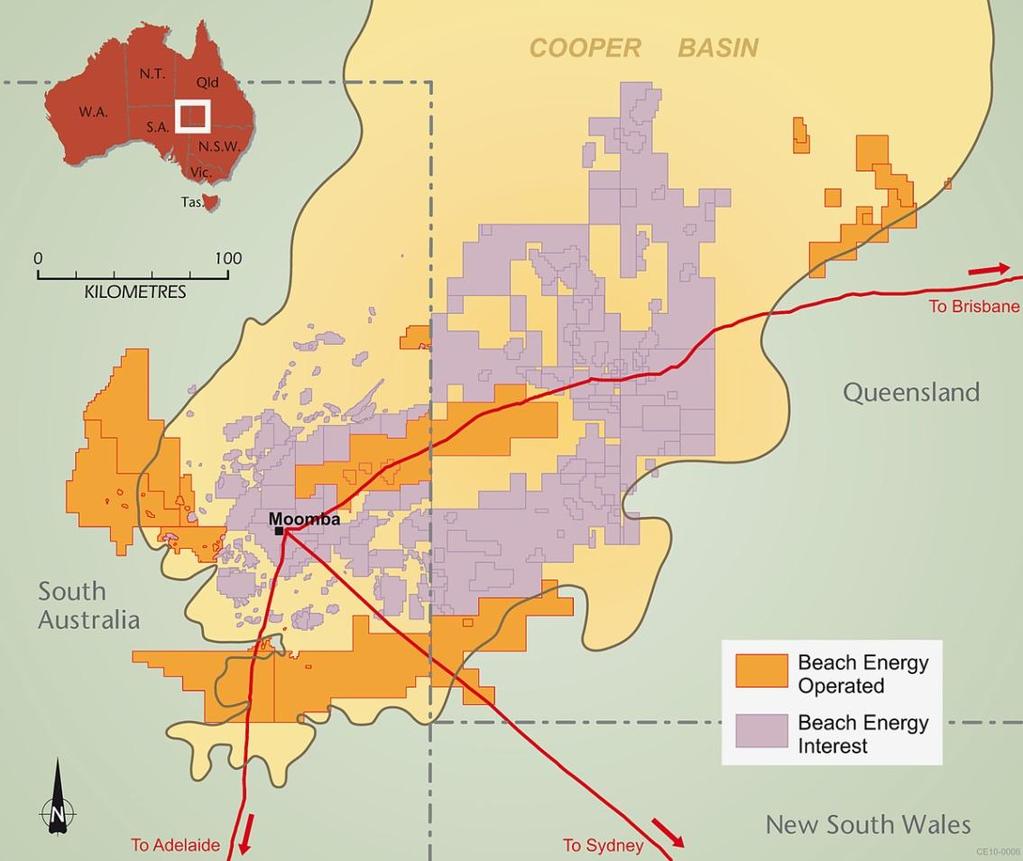 The base business : Cooper Basin production, development & exploration Cooper Basin is a key supplier of onshore oil and gas to eastern Australian markets: Diversified asset, product and