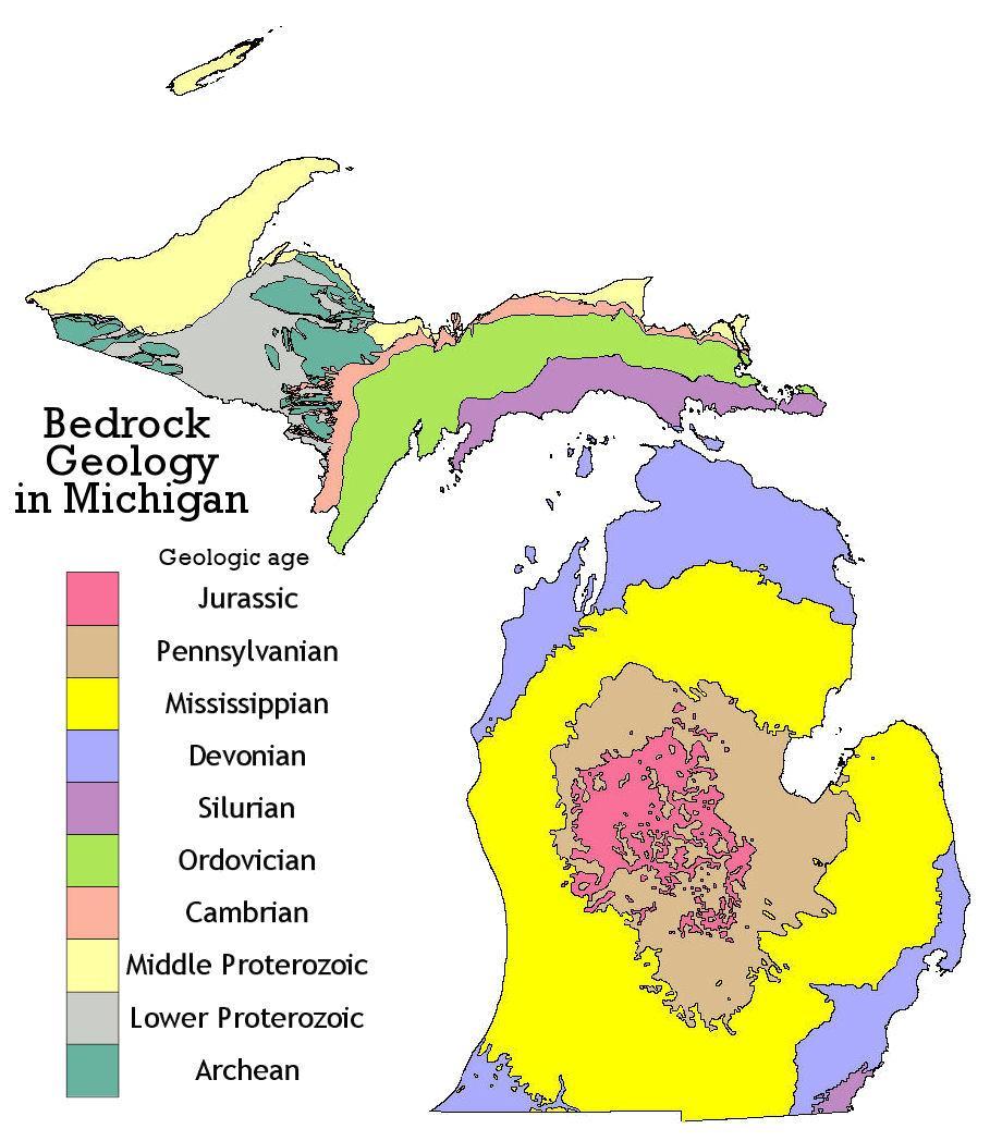 Bedrock Geology of Michigan Steve Wilson, 2006