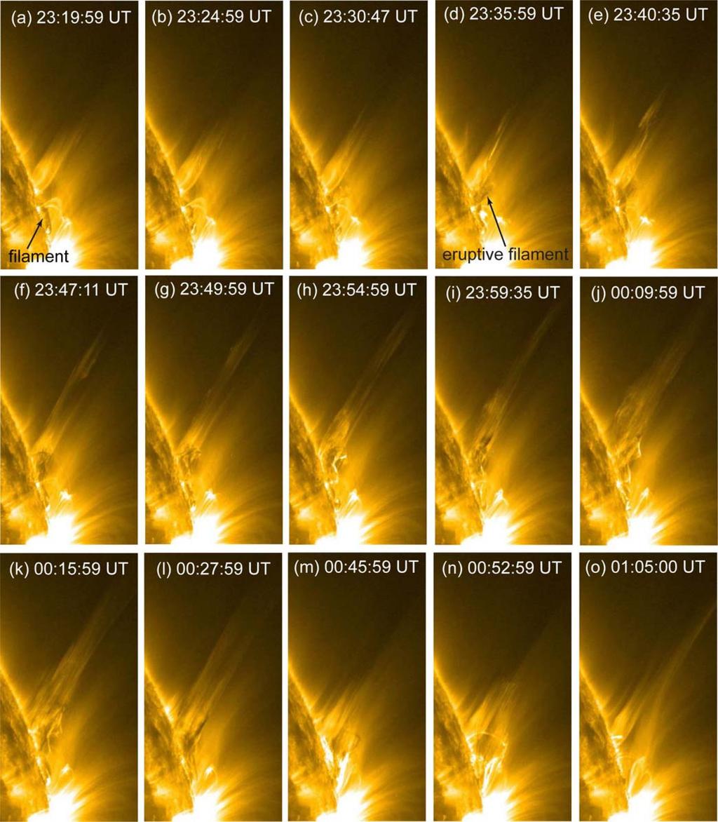 Formation of a rotating jet 1121 Figure 4. Sequence of selected SDO/AIA 171 Å images showing a filament eruption and formation of a set of three successive helically twisted jets.