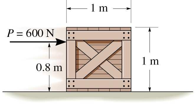 EXAMPLE Given: A 50 kg crate rests on a horizontal surface for which the kinetic