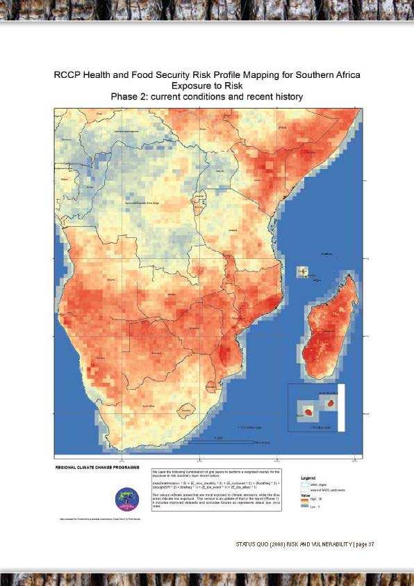 Risk and vulnerability mapping in Southern Africa: a hotspot analysis Adaptation Series.