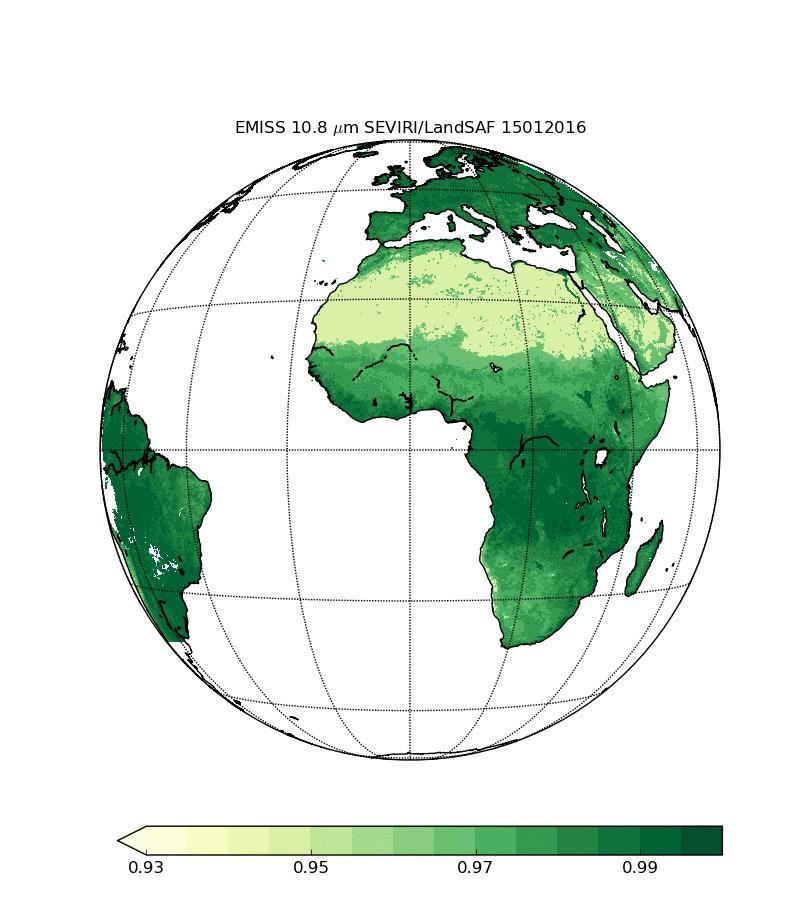 Land Surface Temperature & Emissivity - SEVIRI Surface Emissivity IR10.