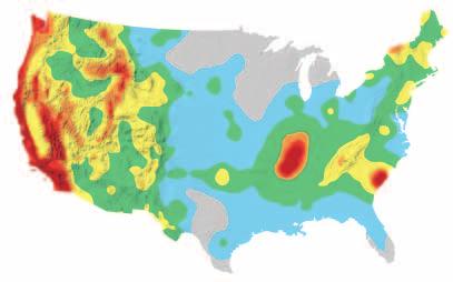 Figure 22 Risk for an earthquake is greater in some locations than in others. Infer why parts of Alaska and the western continental United States are at high risk for earthquakes.