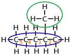 3. Branch on carbon 2 has 1 carbon atom, METHYL 4.