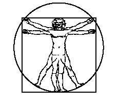 31. Leonardo davinci's drawing relating a human figure to a square and a circle is shown in the following illustration. Find the area of the square if the man's height is 5a feet. Simplify.