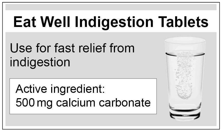 20 Chemistry Questions 8 Indigestion tablets are used to neutralise excess acid in the stomach. Figure 9 shows a label from a packet of indigestion tablets.