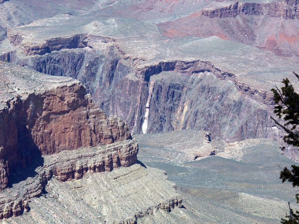 Telephoto view of the inner gorge of the Grand Canyon showing steeply inclined 1.