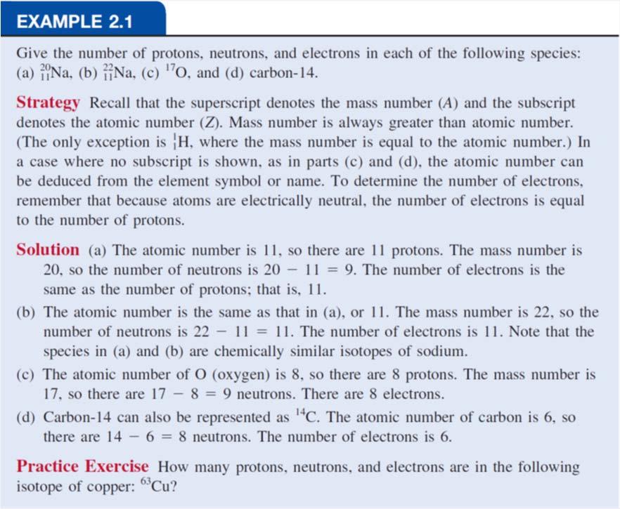 Atomic Number, Mass Number and Isotopes 14 How many protons, neutrons, and electrons are in 6 C?