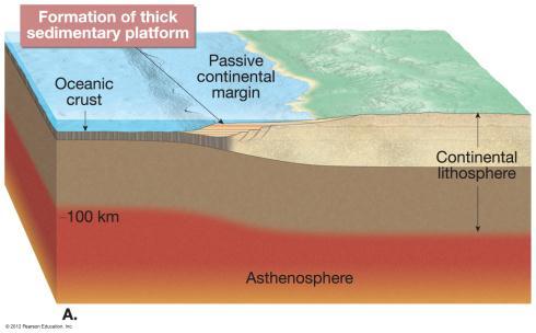 Andean-type mountain building (O-C) Oceanic-continental crust convergence e.g. Andes Mountains Types related to the overriding plate Passive margins Prior to the formation of a subduction zone e.