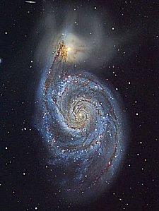 External galaxies as a model Visible The galaxy M51 is a face-on spiral galaxy It shows spiral arms much like the Milky Way There is lots of