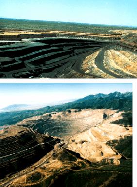 Extraction of horizontal layers usually near the surface eg coal mines But, can later