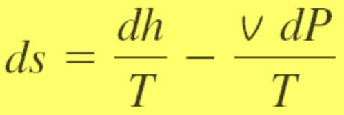The T- ds Relations Dividing the two T- ds equations by T, we get: Above