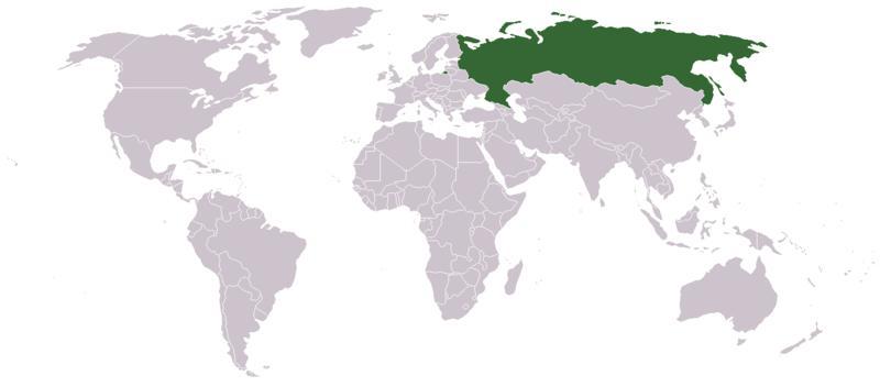 Varying Size of States The land area occupied by the states of the world varies considerably. The largest state is Russia, which encompasses 17.