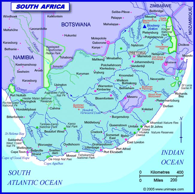 Perforated States: South Africa A state that completely surrounds another one is a perforated state.