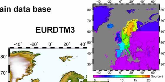 3 Data Sets Terrain Data Generation of a European terrain data base Merging of the terrain models: