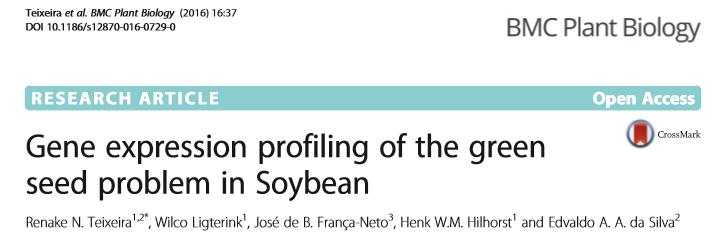 Multiple gene ontologies were enriched in soybean seeds produced under stress. Among the top-ranking ontologies was the photosynthetic process.